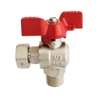 Кран кульовий з накидною гайкою кутовий Karro 1/2”